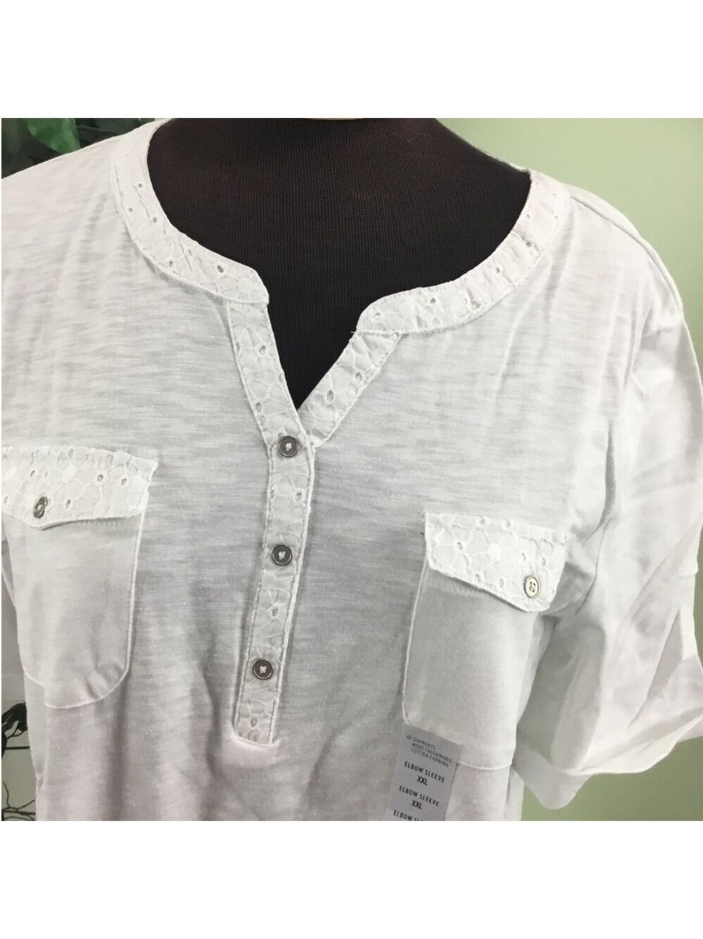 Croft & Barrow roll tan utility henley pullover top Woman’s size XXL - Picture 11 of 12